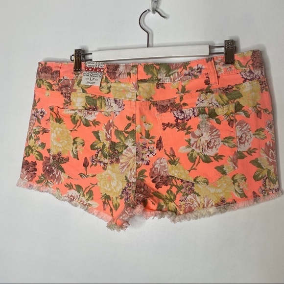 Bongo Shortie Shorts Neon Floral sz 17 - Picture 4 of 5